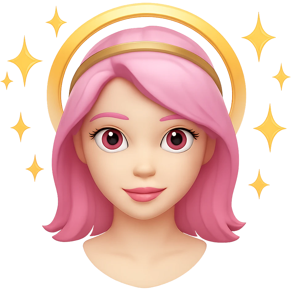 Add sparkles around the angel, keep the background transparent. The style should remain consistent with the original image's look. emoji