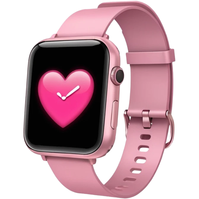 pink smart watch heart emoji