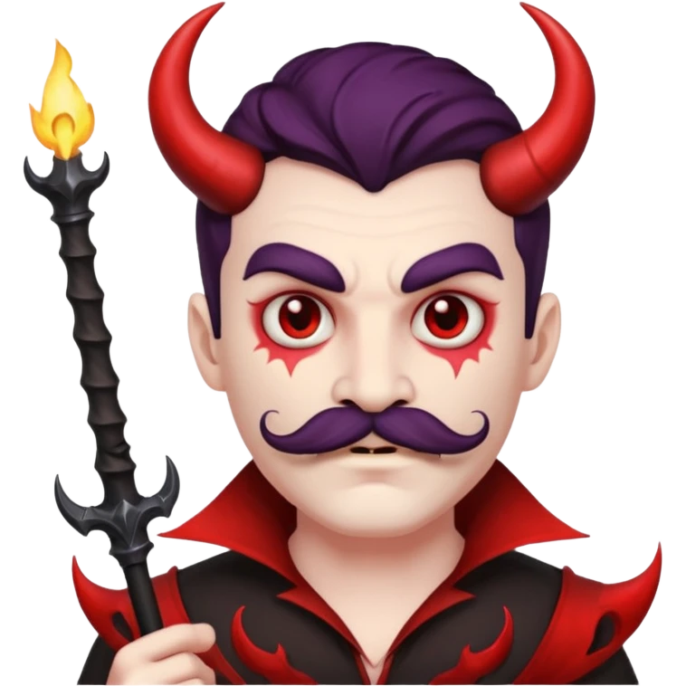 human colored demon with mustache and wand emoji