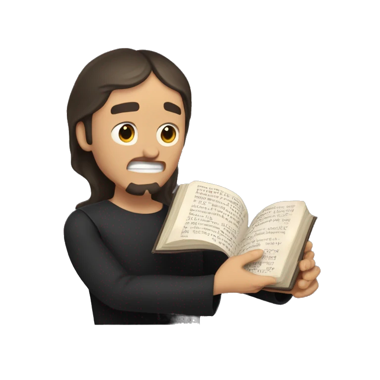 exorcista con biblia en la mano y una cruz emoji