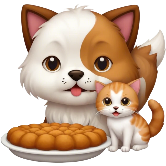 Dog eating a cat  emoji