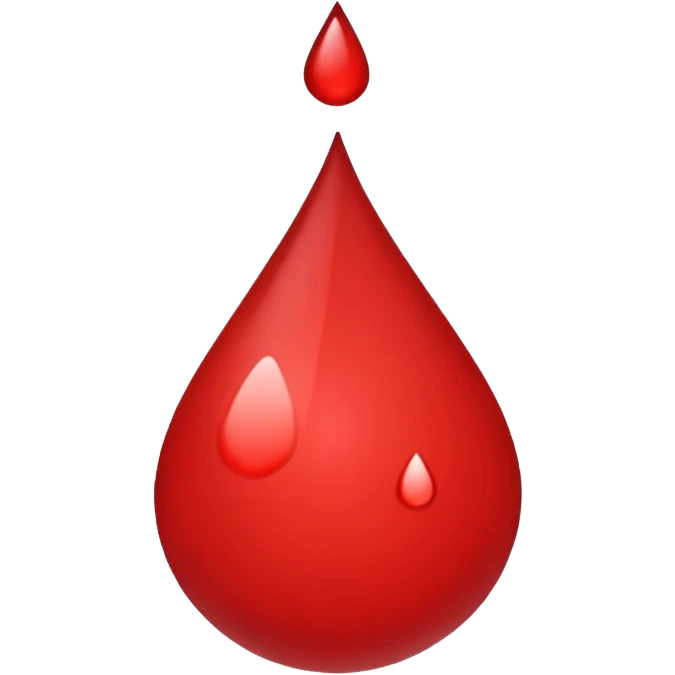 blood drop emoji, bright red, simple and cute emoji
