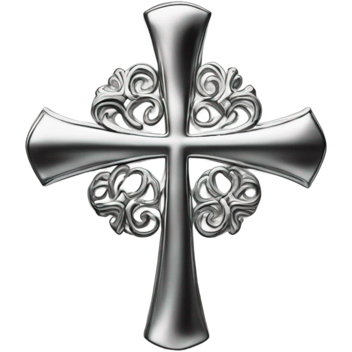 Chrome heart cross emoji