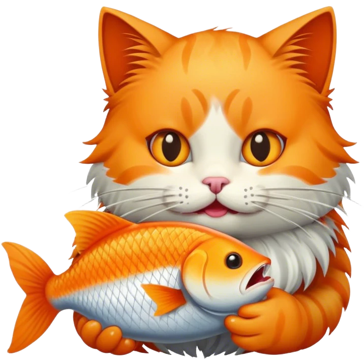cat eating fish emoji