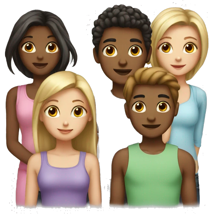 4 girls and a boy emoji