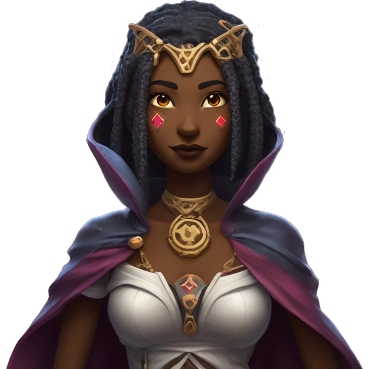 "Technomancy is the use of magic or mystical powers to control and manipulate technology” + "It's kind of like cyberpunk magic or how in some games, characters hack into systems using magic." 🖥️⚡🧙‍♂️ Make a ancient vampire technomancy goddess emoji