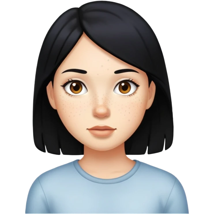 girl with black hair and light freckles emoji