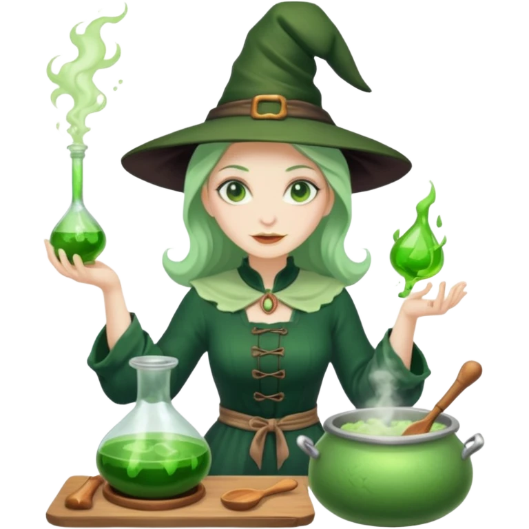 green witch cooking potion emoji
