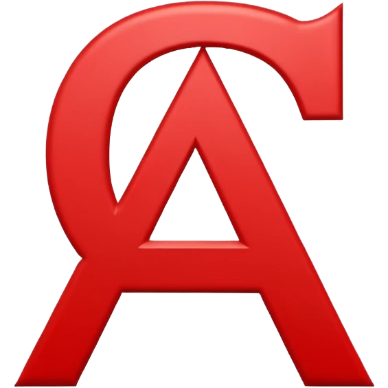 White text letter A in red square emoji