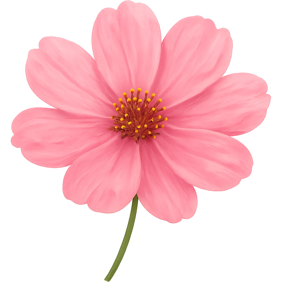 pink flower, digital illustration emoji