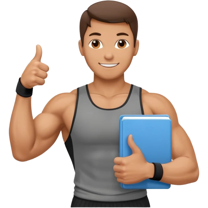 fitness trainer with training plan giving thumbs up emoji