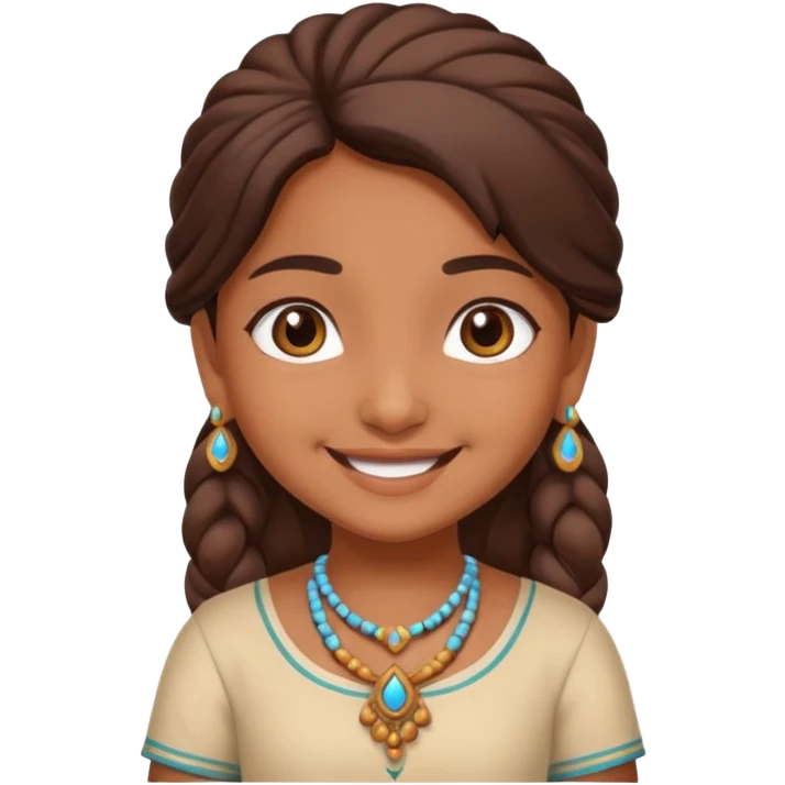 an ios genmoji for a cute indian girl emoji