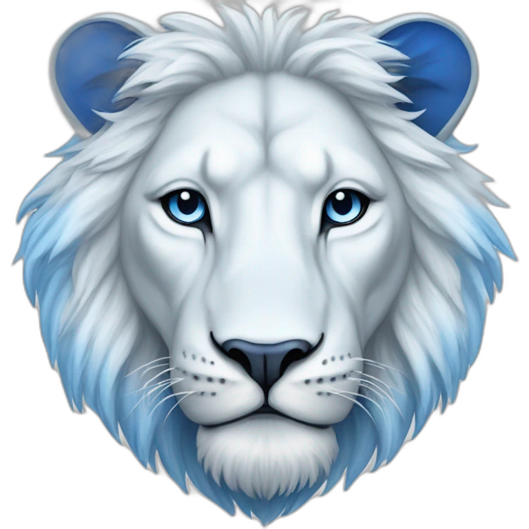 white and blue lion and stars of david emoji