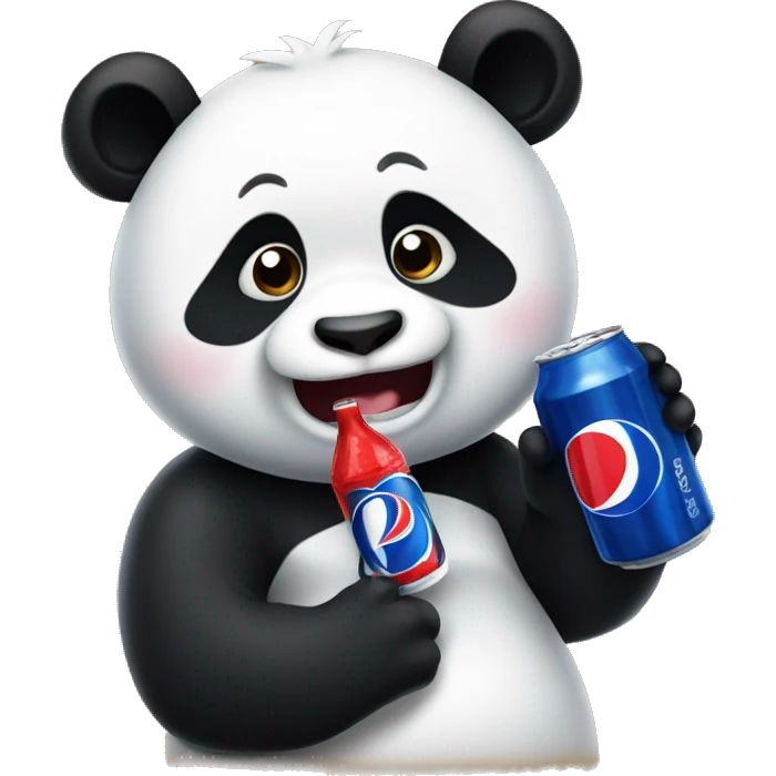 panda drinking pepsi emoji