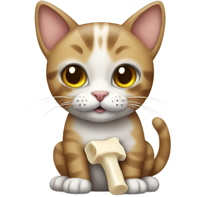 Cat with bone emoji