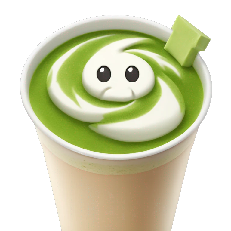 Ein Eis matcha latte mit schleife emoji