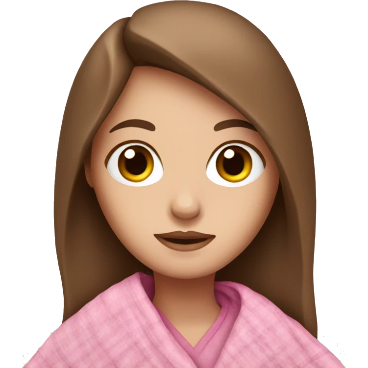 A white girl with brown hair in a pink blanket emoji