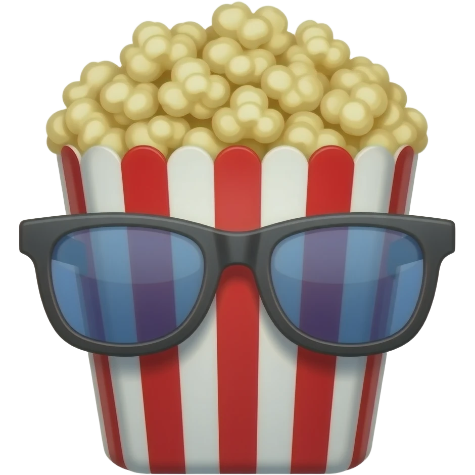 Popcorn with cinema glasses emoji