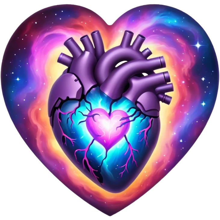 Colorful nebula heart emoji
