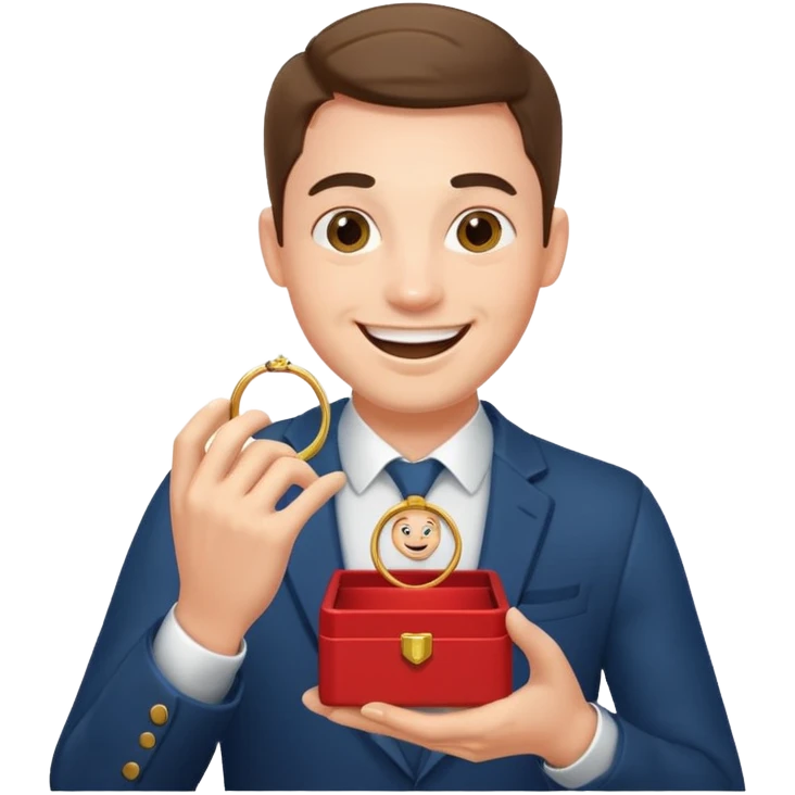 Evlilik teklifi eden erkek emoji