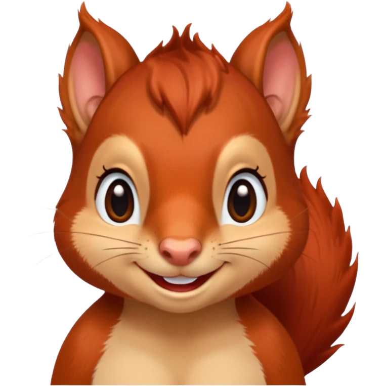 emoji Realistic sexy red Mama squirrel withe freckles. smiling eyes. For profil pic. emoji