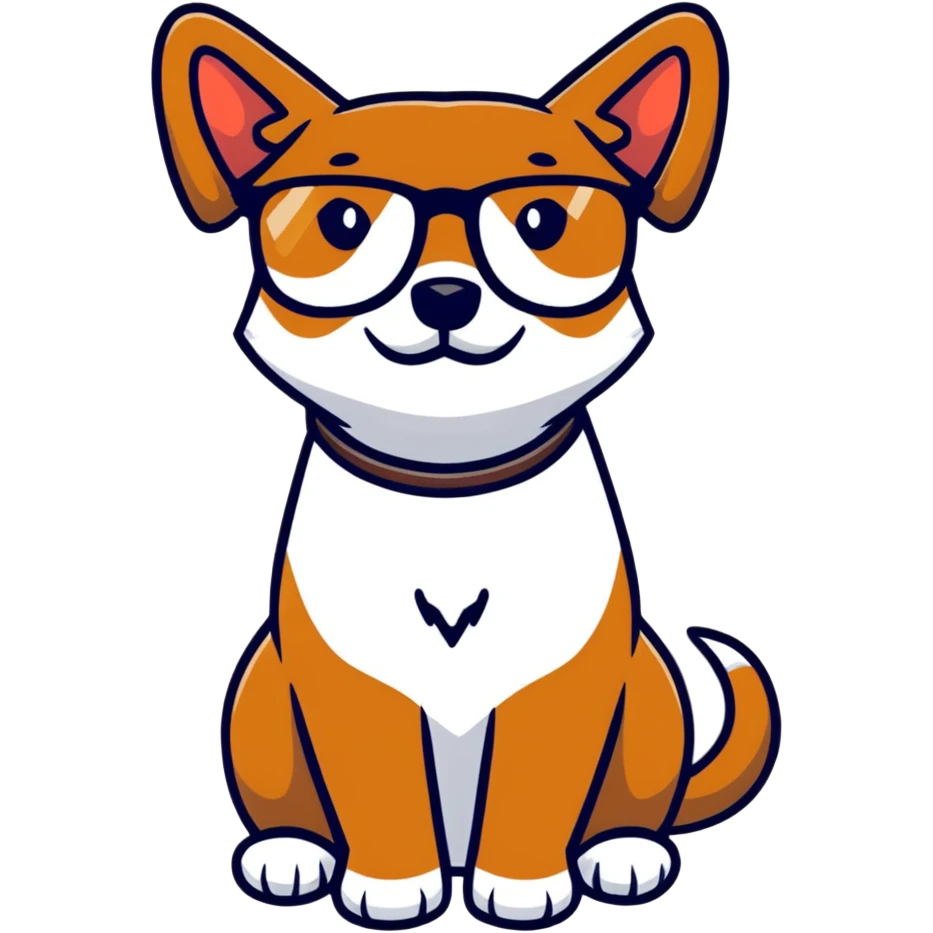 Dog with glasses emoji