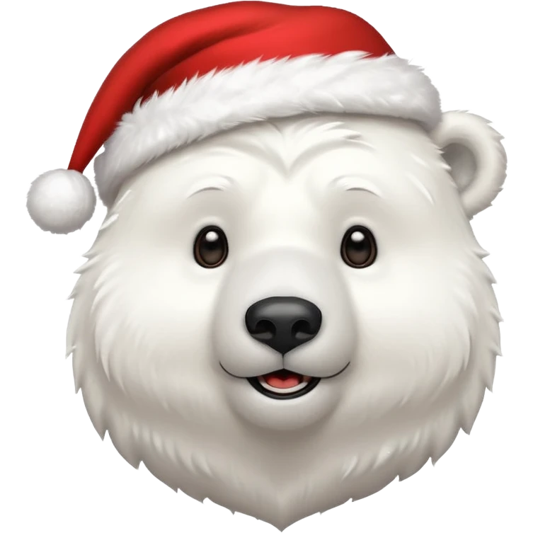 polar bear with christmas hat on emoji