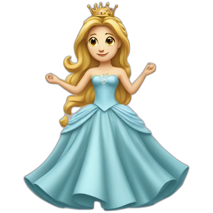 cheval qui danse en robe de princesse avec une couronne emoji