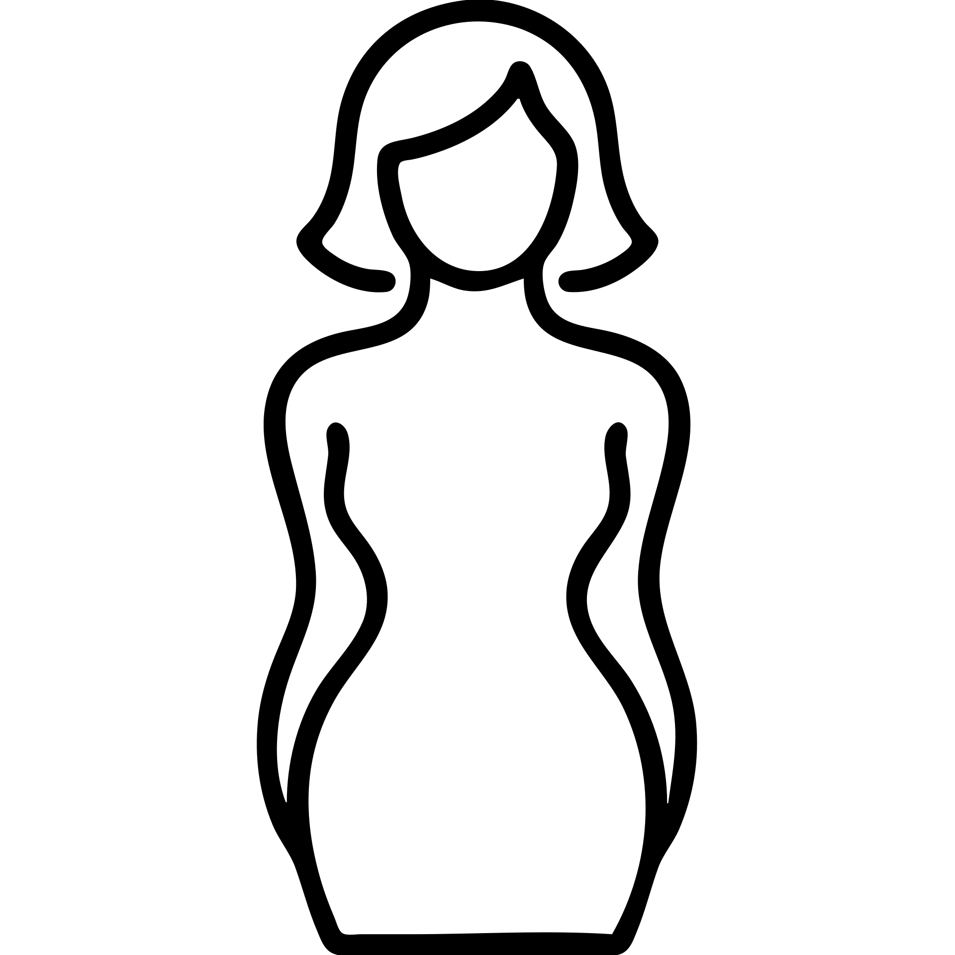 woman with a curvy silhouette, simple and elegant outlined icon emoji