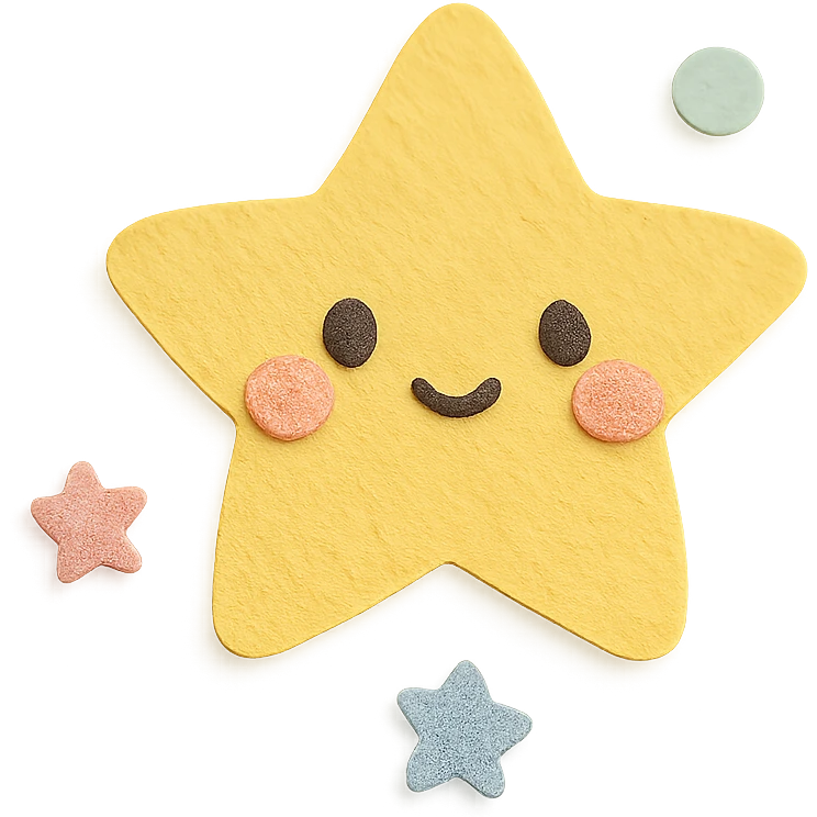 soft pastel kawaii mini star scatter icon emoji