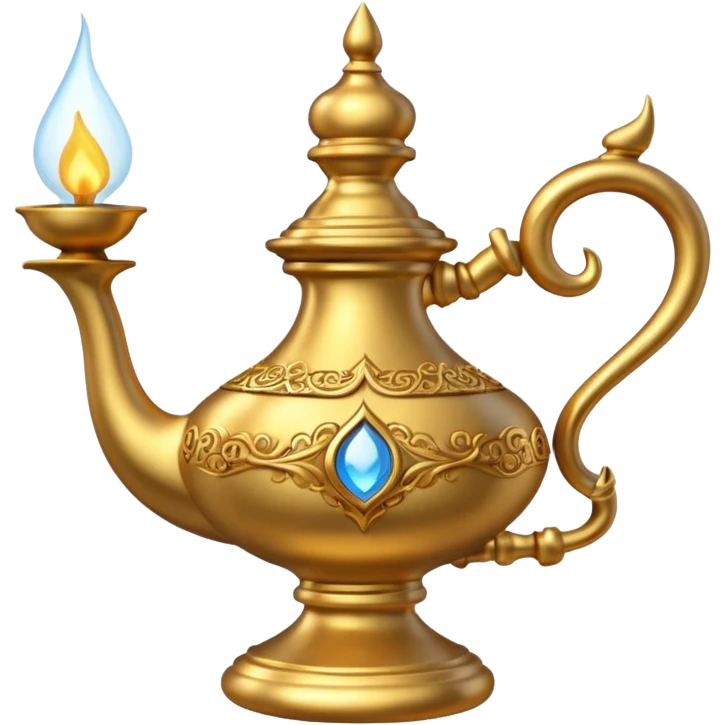 A hyperrealistic Magic genie lamp emoji