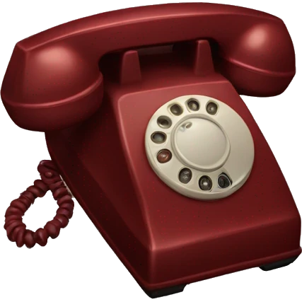 vintage dark red telephone emoji