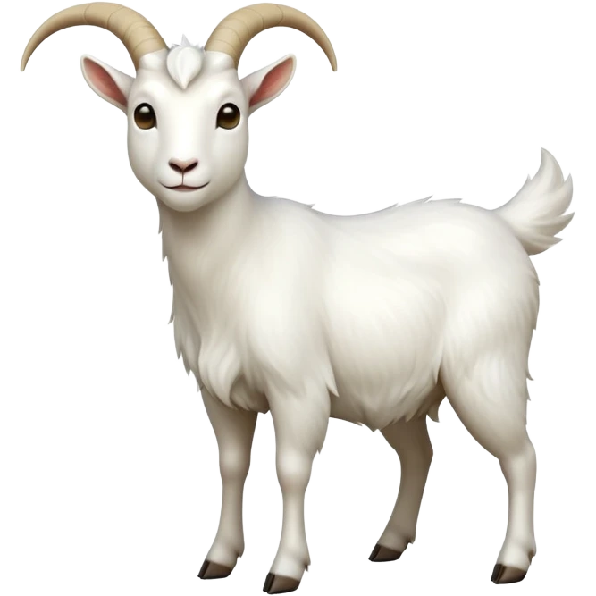 cinematic-[white goat]-realistic-full-body-standing-emoji,-tail-flicking-lazily,-head-tilted-dramatically,-sleek-[white]-fur,-simplified-yet-realistic-focused-features,-highly-detailed,-glowing-with-an-almost-sarcastic-glow emoji
