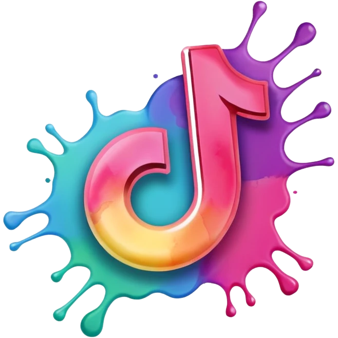 Realistic, watercolor, tiktok logo emoji