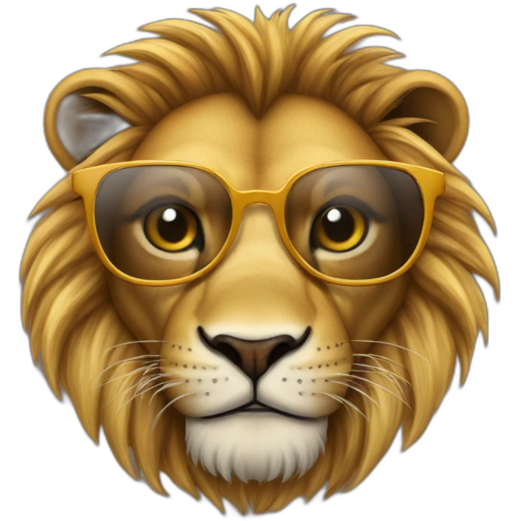 Lion avec des lunettes  emoji