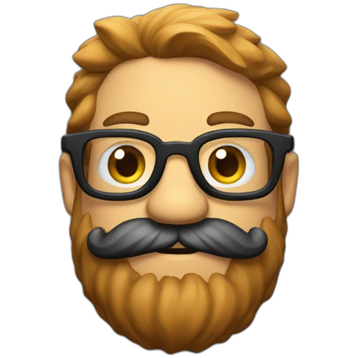 Super Mario with glasses and beard emoji