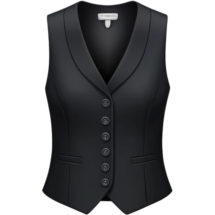 just a black women's vest garment with 3 buttons, no background, no model, only the clothing item emoji
