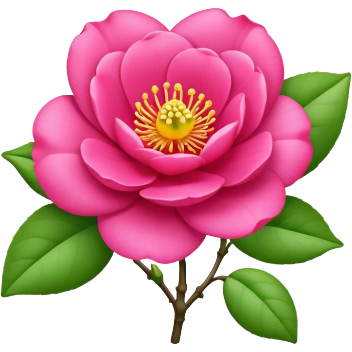 camélia flower with bud hot pink  emoji