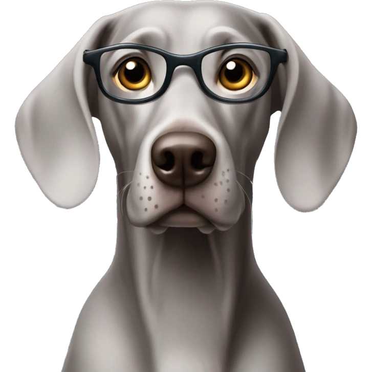 Nerdy weimaraner emoji