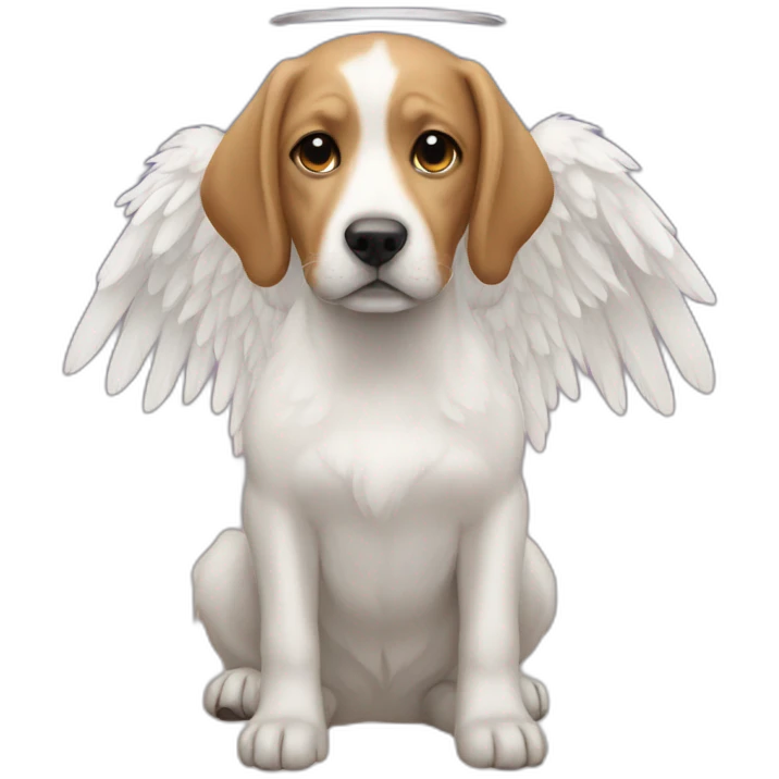 Dog with angel emoji