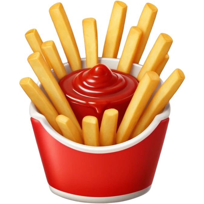 French fries with ketchup emoji