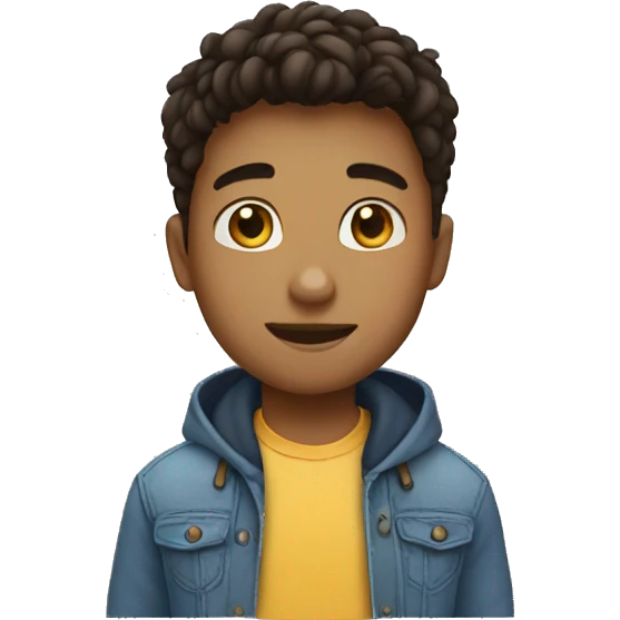 cute boy say hello emoji