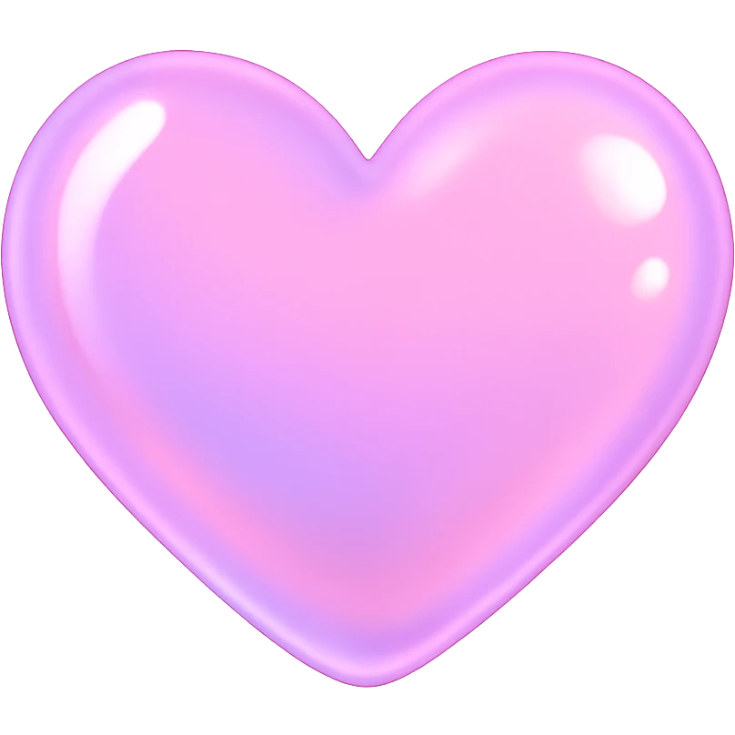 heart with a pink iridescent bubble effect, clean digital illustration, no background emoji