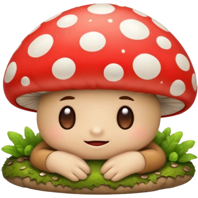 A sleeping mushroom character emoji