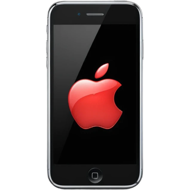 iPhone Apple logo on a black phone screen emoji