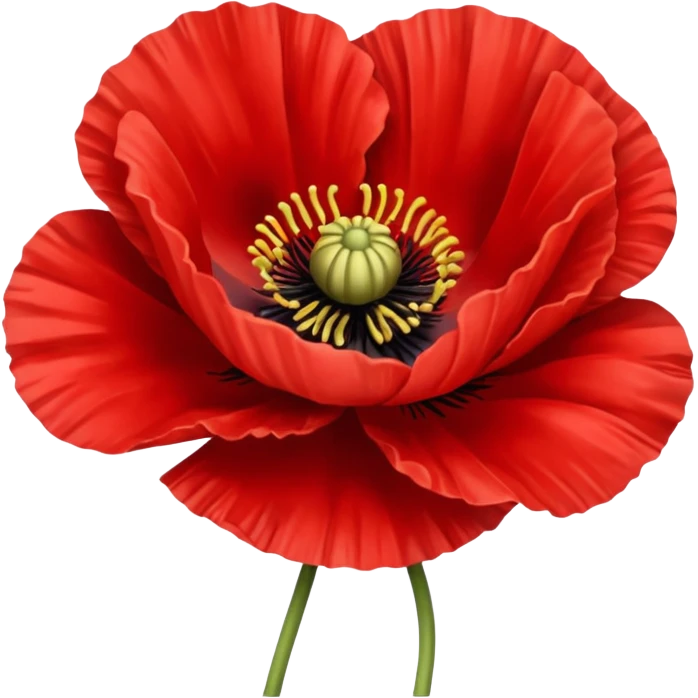 Red poppy flower emoji