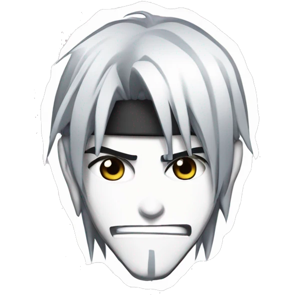 Ichimaru from anime bleach in the style of iPhone emoji
