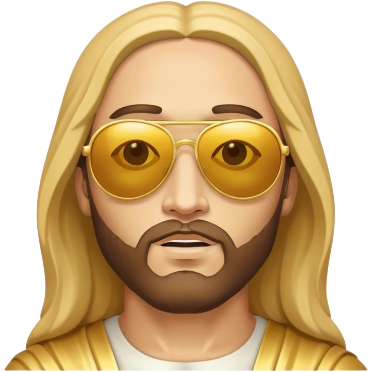 Rejoicing golden jesus figure sunglases emoji