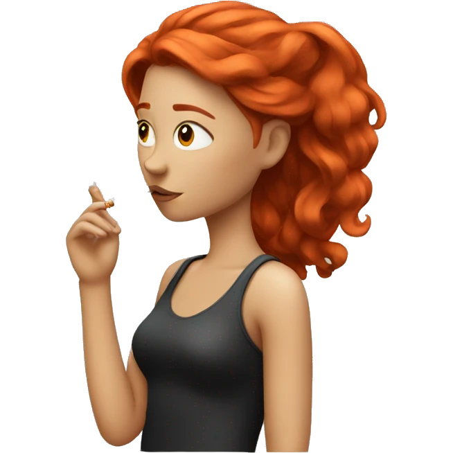 red haired girl smoking  emoji