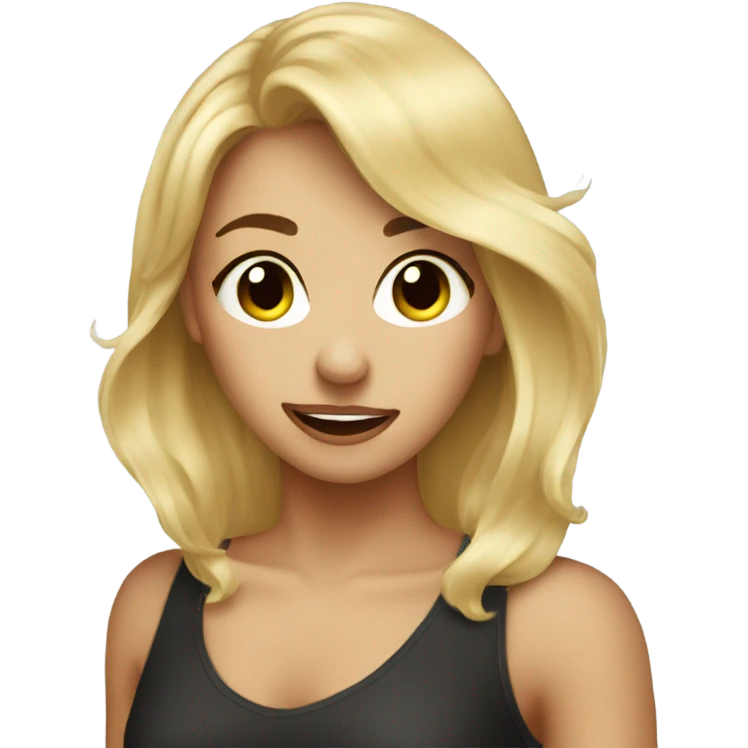 Blonde girl kiss face dancing emoji